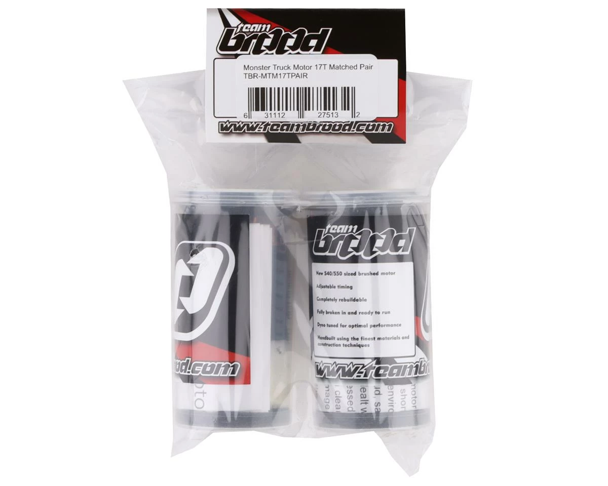 Team Brood Monster Truck Machine Wound 540 Clod Buster Motor Set (2) (17T) (Matched Pair) - Image 2