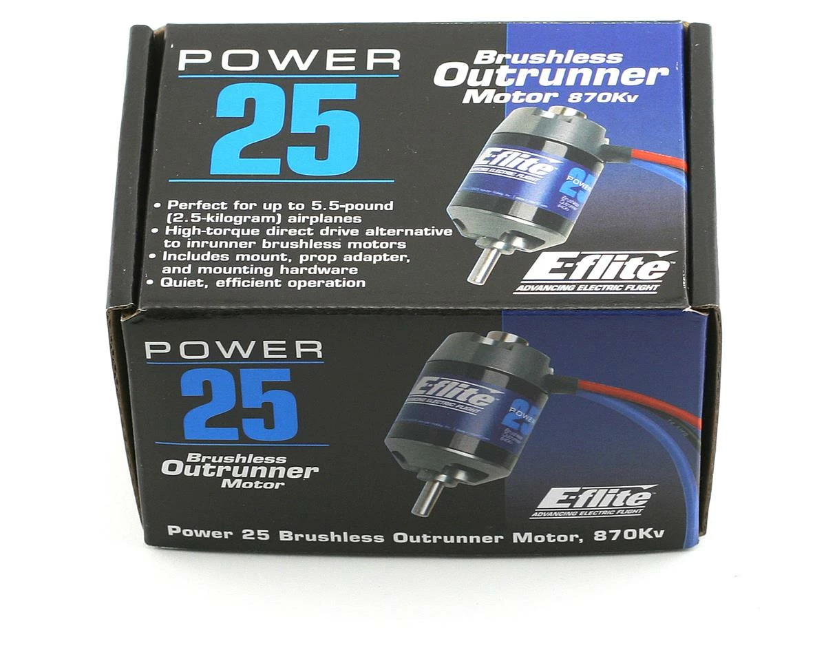 E-Flite Power 25 Brushless Outrunner Motor, 870Kv: 3.5mm Bullet - Image 3