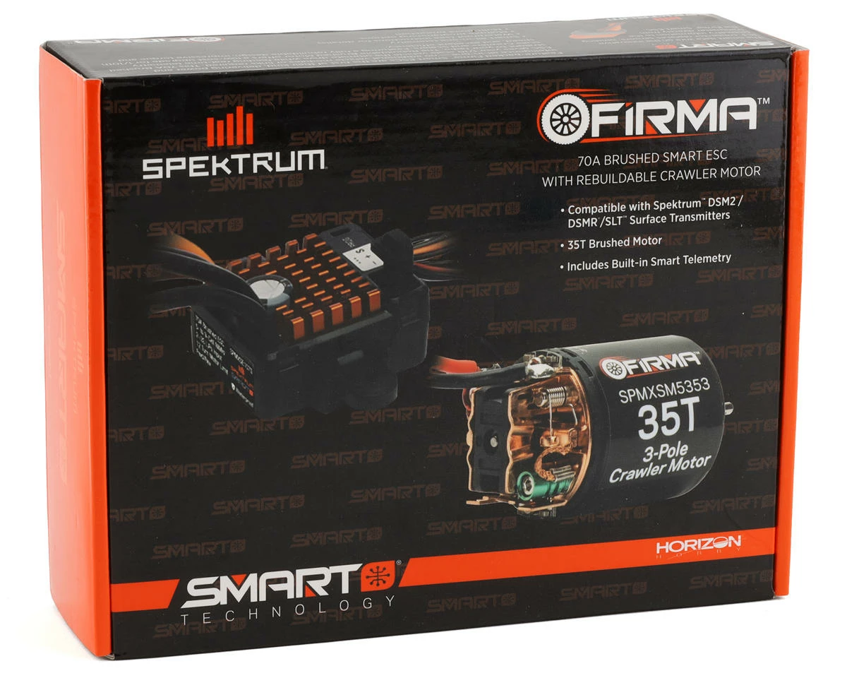 Spektrum RC Firma 70A Smart Waterproof Brushed ESC & 35T Brushed Motor Combo - Image 3