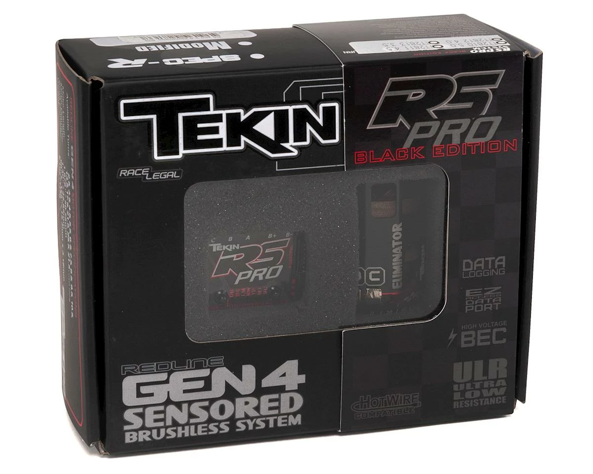 TEKIN RS Pro Black Sensored Brushless ESC/Gen4 Eliminator Motor Combo (5.0T) - Image 5